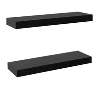 vidaXL Estantes flotantes de pared – 2 baldas colgantes Negro 40x20x3,8 cm