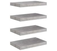 vidaXL 4X Estante Flotante Pared Repisa Balda Estantería Salón Sala de Estar Exhibición Colgante Decoración Gris Hormigón MDF 40x23x3,8 cm