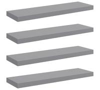 vidaXL Estantes flotantes de pared 4 uds – MDF gris 80x23,5x3,8 cm