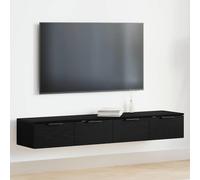 vidaXL Estantes Montados en Pared 2 Pcs Negro 136X30X20 cm Madera para , Dormitorio, Oficina, Almacenamiento Flotante, Estanterías Modernas, Soluciones para el Hogar, Gabinetes