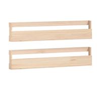Vidaxl estantes para zapatos de pared 2 uds madera de pino 110x9x23 cm