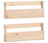 vidaXL Estantes para Zapatos de Pared 2 uds Madera de Pino 59x9x23 cm