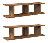 vidaXL Estantes Pared 2 uds Madera ingeniería Envejecida 75x18x20 cm, Estante Flotante, estantería de Pared, estantería de lavadero