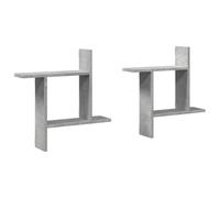 vidaXL Estantes Pared 2 uds Madera ingeniería Gris hormigón 50x12x50cm, Estante Flotante, Estante Flotante de Pared, Estante de exhibición de Pared