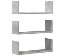vidaXL Estantes Pared 2 uds Madera ingeniería Gris hormigón 58x18x18cm