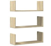 vidaXL Estantes Pared 2 uds Madera ingeniería Roble Sonoma 58x18x18 cm, Estante Flotante, Estante Flotante de Pared, Estante de exhibición de Pared