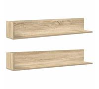 vidaXL Estantes de pared 2 uds, madera roble Sonoma, 100x16,5x16,5 cm