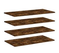vidaXL Estantes de Pared 4 uds, Repisas para Cuadros Libros CD, Estanterías Flotantes, Baldas para Salón Dormitorio, Madera de Ingeniería Roble Humo