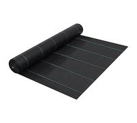 vidaXL Estera de Control de Malezas y Raíces Membrana Jardín Patio Barrera Malla Hierba Abono Cubierta Revestimiento Protección PP Negro 2x50 m
