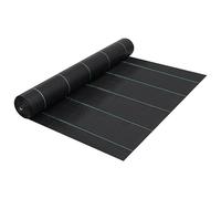 vidaXL Estera de Control de Malezas y Raíces Membrana Jardín Patio Barrera Malla Hierba Abono Cubierta Revestimiento Protección PP Negro 1x100 m