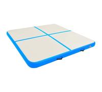 vidaXL Esterilla inflable de gimnasia con bomba PVC azul 200x200x10 cm