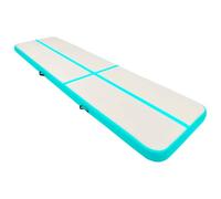 vidaXL Esterilla Inflable de Gimnasia y Bomba Estera Ejercicio Colchoneta Yoga Parque Escuela Clube Deportivo Antideslizante PVC Verde 600x100x20 cm