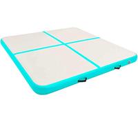 vidaXL Esterilla inflable de gimnasia y bomba PVC verde 200x200x20 cm