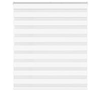 vidaXL Estor Cebra Blanco 130x100 cm Tejido Ancho 125,9 cm poliéster, Estor Doble, Estor Enrollable Cebra, Cortina Cebra, Estor Doble