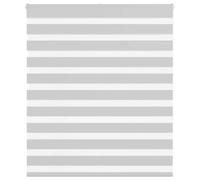 vidaXL Estor Cebra Gris Claro 125x150cm Tejido Ancho 120,9cm Poliéster, Estor Doble, Estor Enrollable, Cortina Cebra