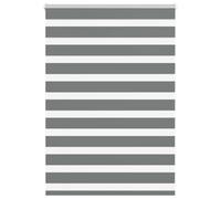 vidaXL Estor Cebra Gris Oscuro Tejido Ancho 110,9 cm poliéster, Estor Doble, Estor Enrollable Cebra, Cortina Cebra, Estor Doble
