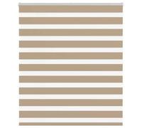 vidaXL Estor Cebra marrón Arena Tejido Ancho 120,9 cm poliéster, Estor Doble, Estor Enrollable Cebra, Cortina Cebra, Estor Doble