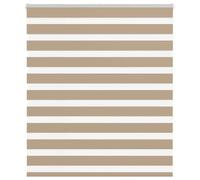 vidaXL Estor Cebra marrón Arena Tejido Ancho 130,9 cm poliéster, Estor Doble, Estor Enrollable Cebra, Cortina Cebra, Estor Doble