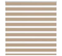 vidaXL Estor Cebra marrón Arena Tejido Ancho 135,9 cm poliéster, Estor Doble, Estor Enrollable Cebra, Cortina Cebra, Estor Doble