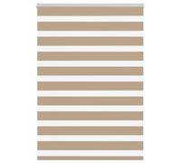 vidaXL Estor Cebra marrón Arena Tejido Ancho 90,9 cm poliéster, Estor Doble, Estor Enrollable Cebra, Cortina Cebra, Estor Doble