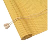 vidaXL Estor Enrollable con Cortinas Manual Amarillo 80 x 160 cm Bambú, Persiana Enrollable, Sombra Ajustable para Oficina, ecológica, Control de luz Elegante, Cubierta Beige para Ventana