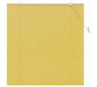 vidaXL Estor Enrollable con Cortinas Amarillo 150 x 160 cm Bambú, Persiana Enrollable, Sombra Ajustable para Oficina, ecológica, Control de luz Elegante, Cubierta Beige para Ventana