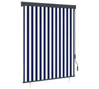 vidaXL Estor Enrollable de Exterior Persiana Toldo Vertical de Jardín Balcón Porche Pantallas de Privacidad Sombra 140x250cm Azul y Blanco