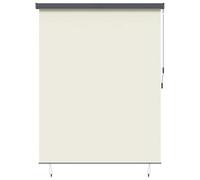 vidaXL Estor Enrollable Rayado Crema 200 x 250 cm Tela y Aluminio, Persiana Enrollable Exterior Ajustable, Protección UV, Cubierta de Tela Flexible, Pantalla Moderna para Patio, Escudo de Privacidad