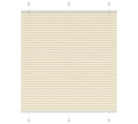 vidaXL Estor Plisado Crema 115x150 cm Tela Ancho 114,4 cm Poliéster, Estor Plisado para Ventana, Estor Plisado para Ventana, Estor Tipo acordeón para Ventana