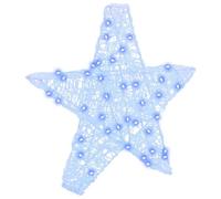 vidaXL Estrella 3D con 50 LED Azul 55 x 53.5 x 10 cm Acrílico, Adorno Navideño Estrella Moderna, Decoración Minimalista, Luz LED y Duradera para Sala