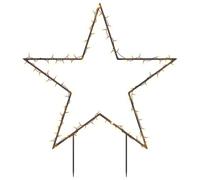 vidaXL Estrella de Luz Decorativa de Navidad, Adorno Navideño con Estacas 80 LED, Cuerda de Luz, Iluminación para Hogar Exterior, 60 cm