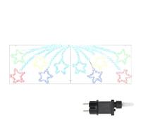 vidaXL Estrella de Navidad con 432 LED Multicolor 180 x 57 cm PVC, Sala, Decoración Navideña Moderna, Luces Resistentes, Iluminación Festiva, Adornos Multicolores, Brillo de Vacaciones