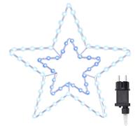 vidaXL Estrella de Navidad con 72 LED Frío 51.5 x 50 x 0.65 cm Hierro, Luz Estrella de Navidad, Decoración Moderna, Cuerdas Dinámicas, Iluminación Única, Elegante y con USB