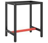 vidaXL Estructura Banco de Trabajo Mesa Soporte Base Muebles Mobiliario Bricolaje Garaje Taller Duradera Metal Negro y Rojo Mate 70x50x79cm