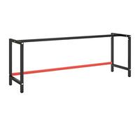 vidaXL Estructura Banco de Trabajo Mesa Soporte Base Muebles Mobiliario Bricolaje Garaje Taller Duradera Metal Negro y Rojo Mate 220x57x79cm