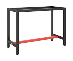 vidaXL Estructura Banco de Trabajo Metal Negro y Rojo Mate 110x50x79cm