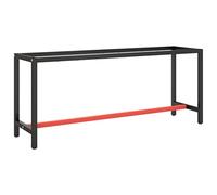 vidaXL Estructura Banco de Trabajo Mesa Soporte Base Muebles Mobiliario Bricolaje Garaje Taller Duradera Metal Negro y Rojo Mate 190x50x79cm