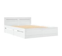 vidaXL Estructura Cama con cabecero Madera ingeniería Blanco 120x190cm