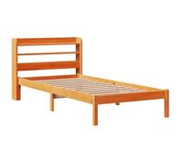 vidaXL Estructura Cama con cabecero Madera Pino marrón Cera 100x200 cm, Estructura de Cama de Madera, Base de Cama, Cama Plataforma