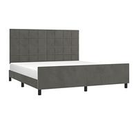 vidaXL Estructura Cama con Cabecero Matrimonial Somier Tapizado Dormitorio Habitación Muebles Cuarto Descanso Terciopelo Gris Oscuro 180x200 cm