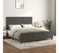 vidaXL Estructura Cama con Cabecero Matrimonial Somier Tapizado Dormitorio Habitación Muebles Cuarto Descanso Terciopelo Gris Oscuro 180x200 cm