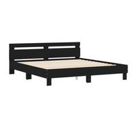 Estructura Cama Con Cabecero Madera Ingeniería Negro 160x200 Cm Vidaxl