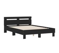 Estructura Cama Con Cabecero Madera Ingeniería Negro 120x200 Cm Vidaxl
