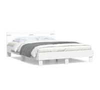 Estructura Cama Con Cabecero Madera Ingeniería Blanco 140x200cm Vidaxl