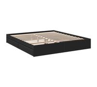 vidaXL Estructura Cama con cajones Madera ingeniería Negra 200x200 cm, armazón de Cama, Cama, Base de Cama, armazones de Cama, Cama Doble