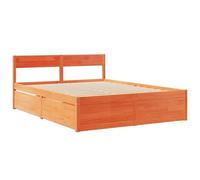 vidaXL Estructura Cama con cajones Madera Pino marrón Cera 150x200 cm, Muebles de Dormitorio, somier, Marco de Cama, Cama, Base de Cama, Cama Doble