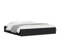 vidaXL Estructura Cama con Cajones, Somier de Listones, Armazón Base de Cama, Mueble para Dormitorio, Madera de Ingeniería Negra 200x200 cm