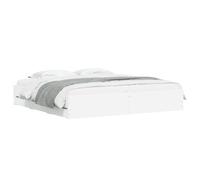 vidaXL Estructura Cama con Cajones, Somier de Listones, Armazón de Cama, Mueble de Dormitorio, Madera de Ingeniería Blanca 200x200 cm