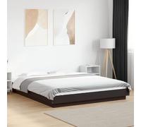 vidaXL Estructura Cama con Luces LED Madera ingeniería Negro 150x200cm, Muebles de Dormitorio, Camas, Cama Doble, Cama, somier, Cama de palets
