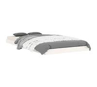 vidaXL Estructura Cama Individual Madera Maciza Pino Blanco 90x190 cm